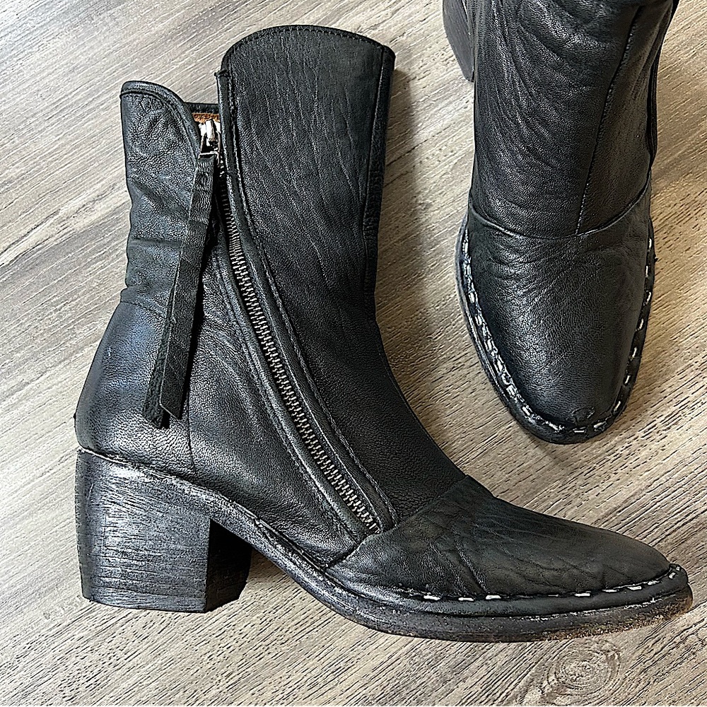 All Saints Vintage Black Ankle Boots - US7 - EU 38 - Leather